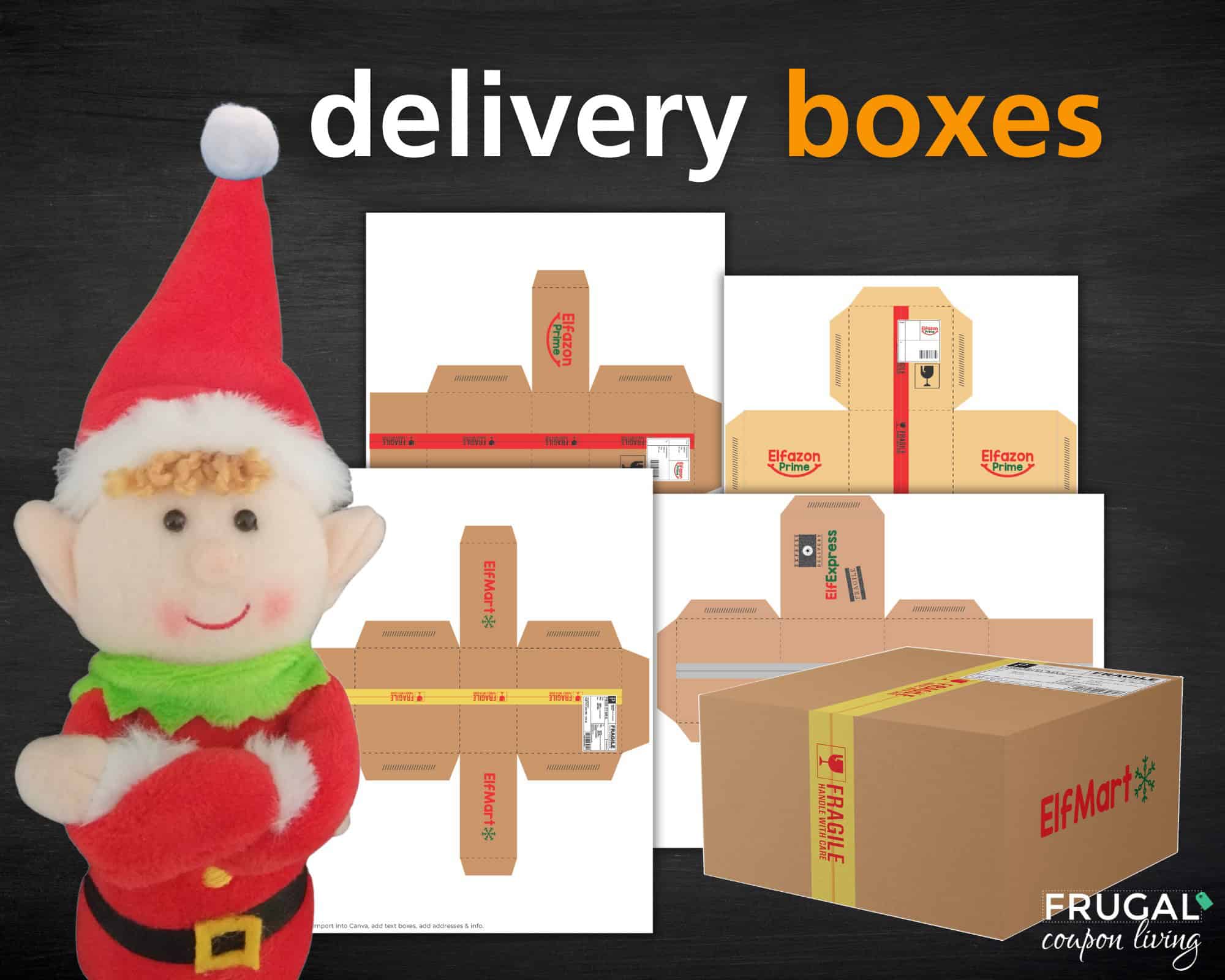 printable amazon shipping boxes for the elf for christmas