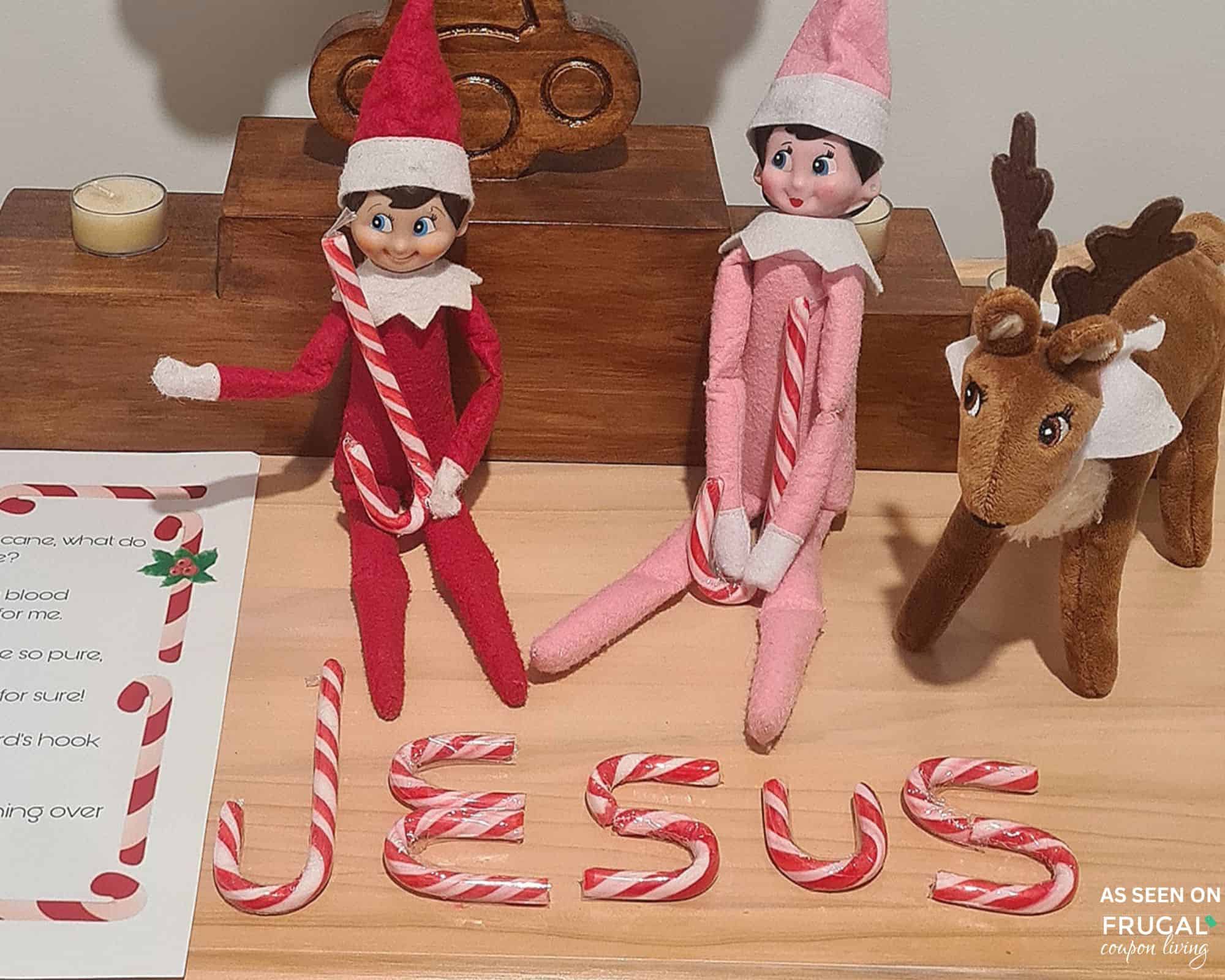 jesus cand cane spelling for the elf on the shelf