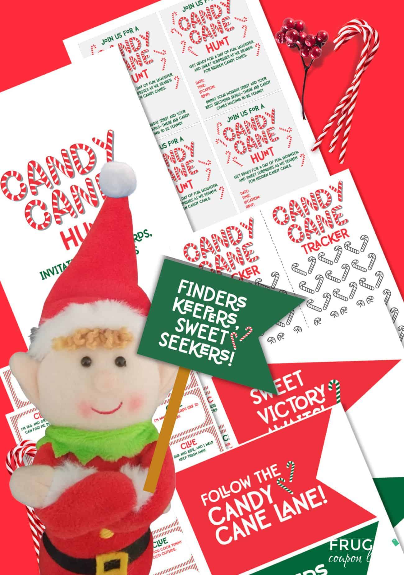 Candy Cane Scavenger Hunt with clues for Elf